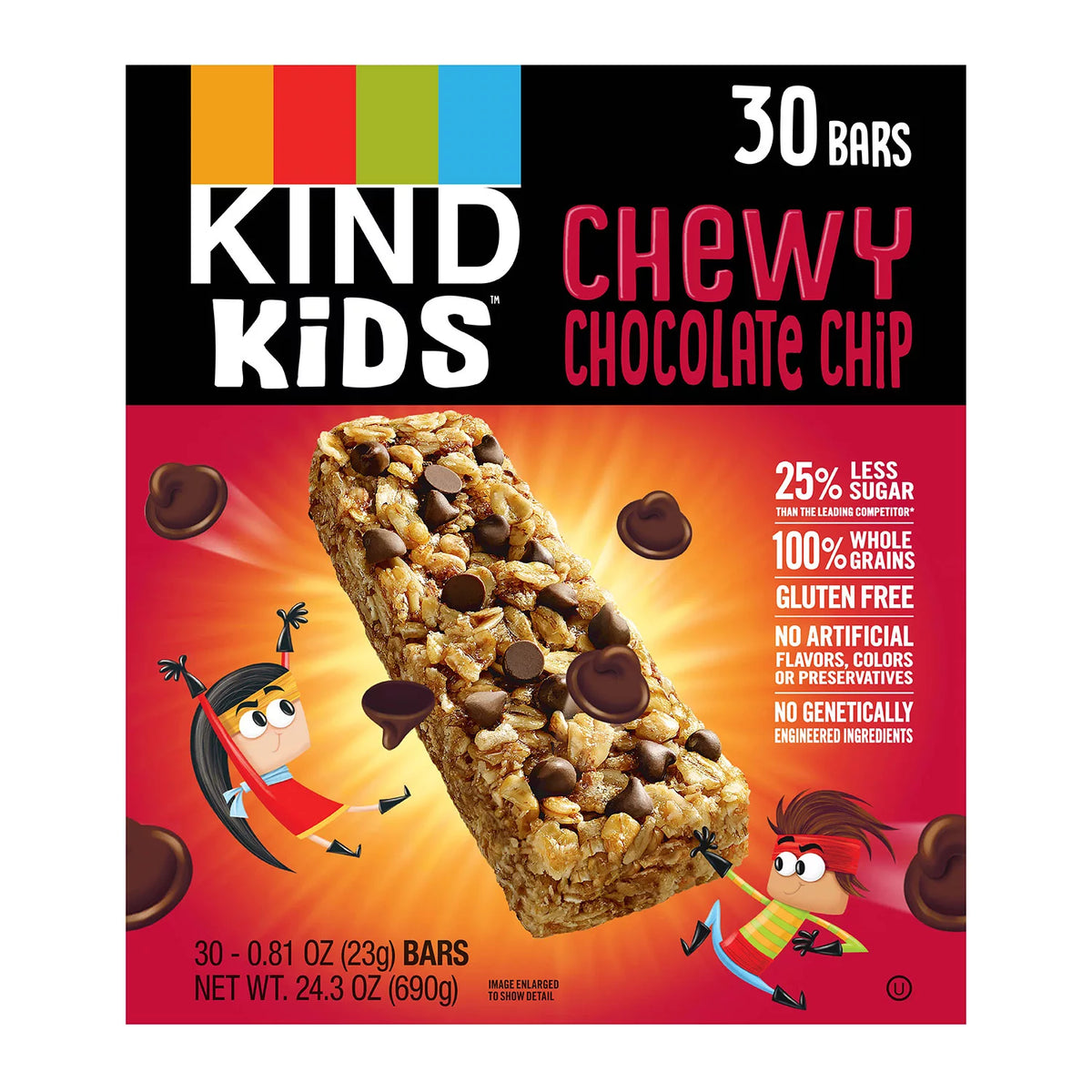 KIND Kids Chewy Chocolate Chip Granola Bars Pack, 30 ea