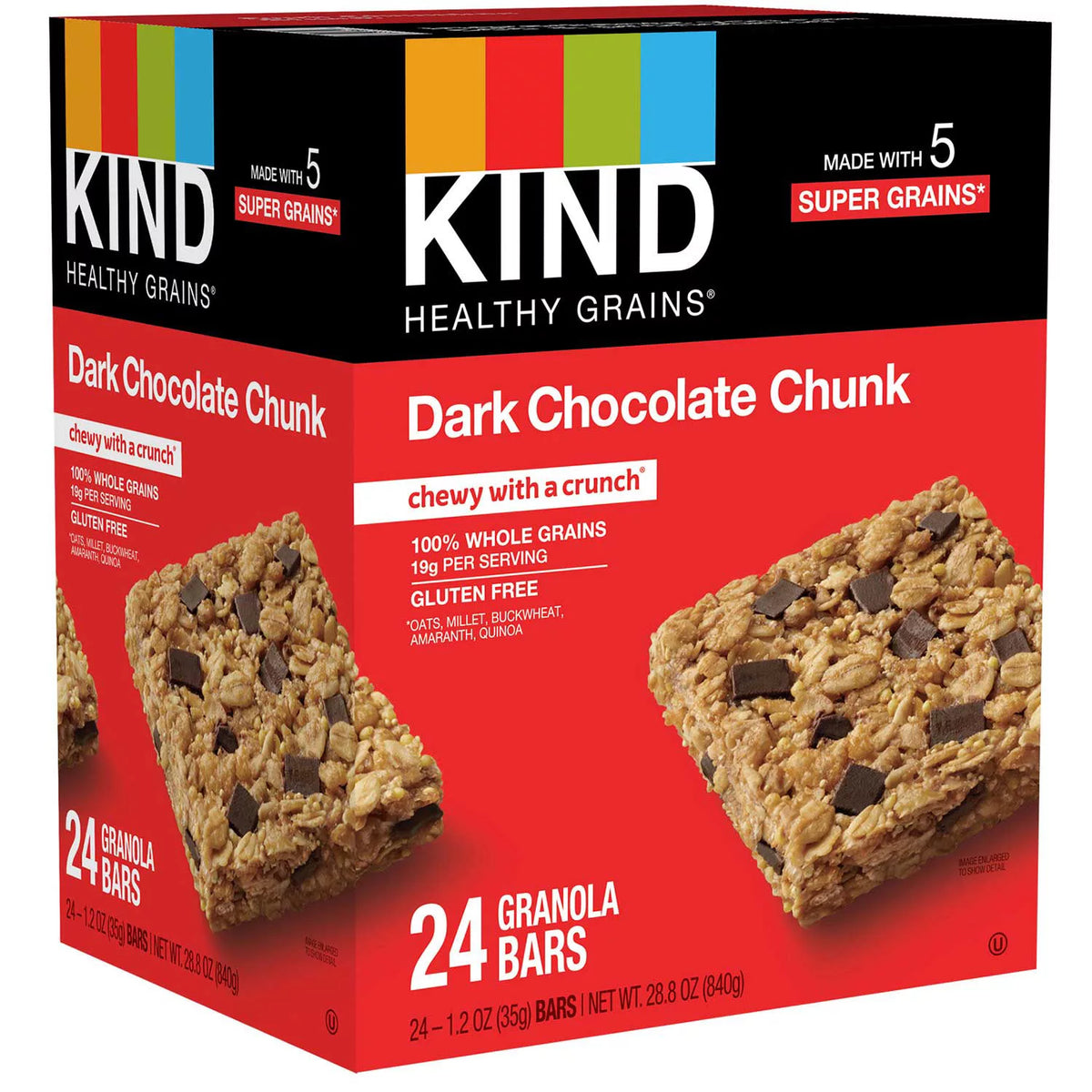 KIND Healthy Grains Bar Pack, Dark Chocolate Chunk, 24 ea