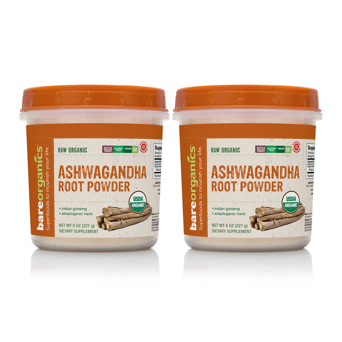 Bare Organics Ashwagandha Powder Pack, 2 ea