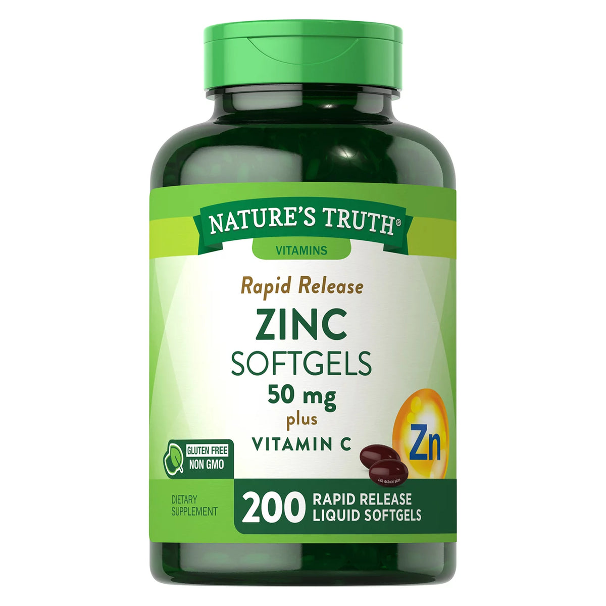 Nature's Truth Zinc 50 mg + Vitamin C Softgels, 200 ea