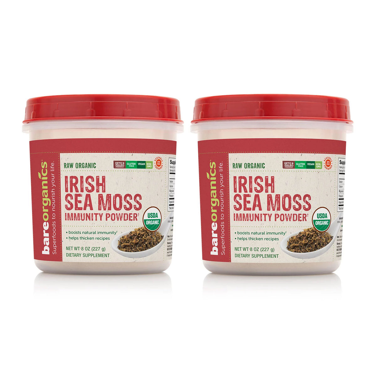 Bare Organics Irish Sea Moss Powder Twin Pack, 2 ea