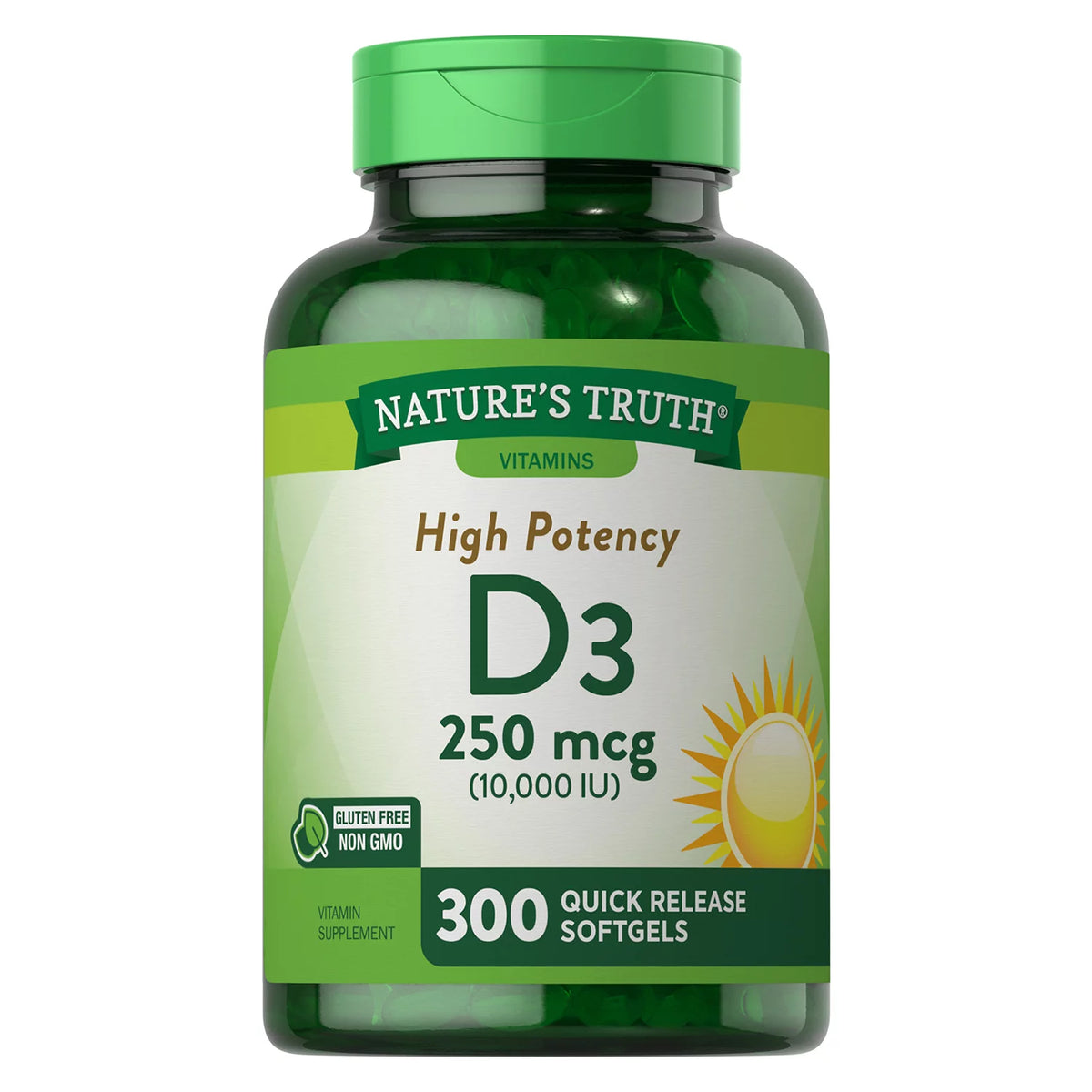 Nature's Truth Vitamin D3 Capsules, 300 ea