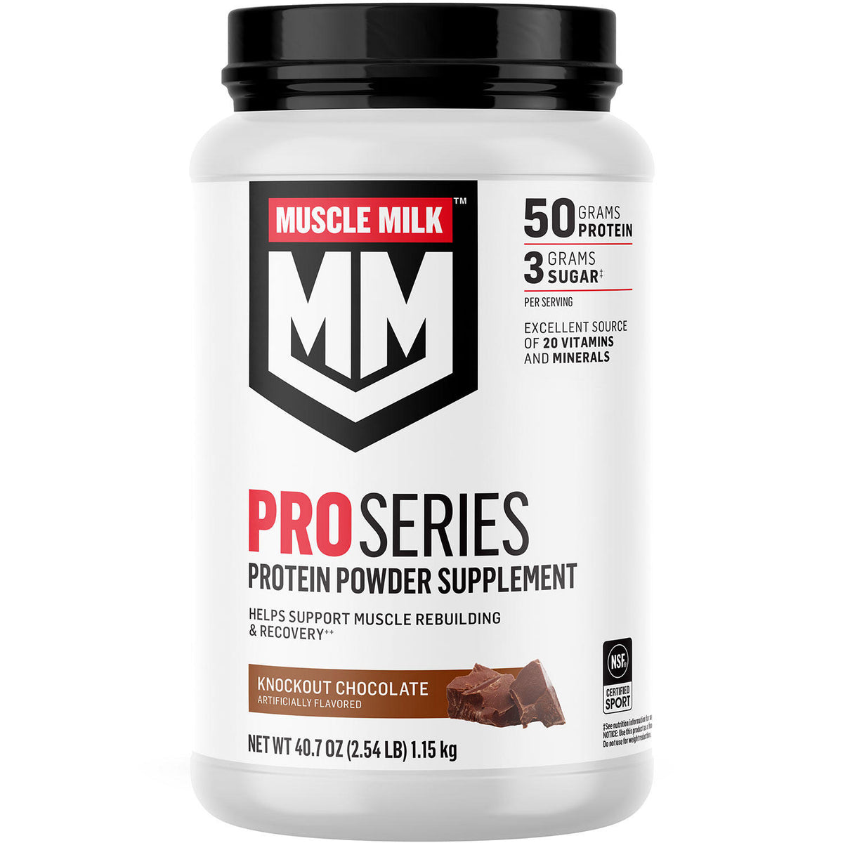 Muscle Milk Pro Series Protein Powder Supplement, Knockout Chocolate, 40.7 oz
