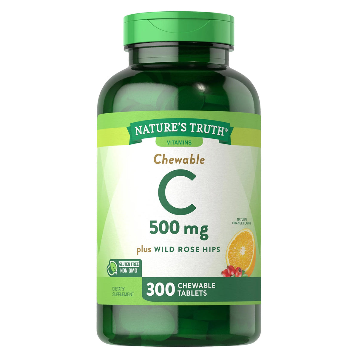Nature's Truth Vitamin C Chewable Tablets With Wild Rose Hips, 300 ea
