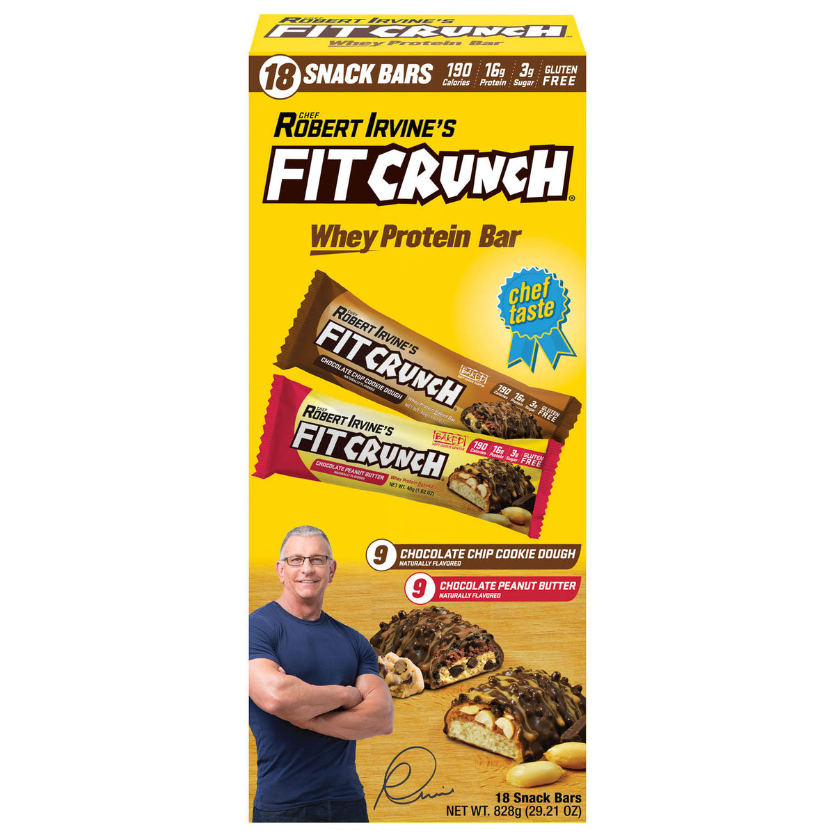 Chef Robert Irvine's Fitcrunch High Protein Bars, Variety Pack, 18 ea