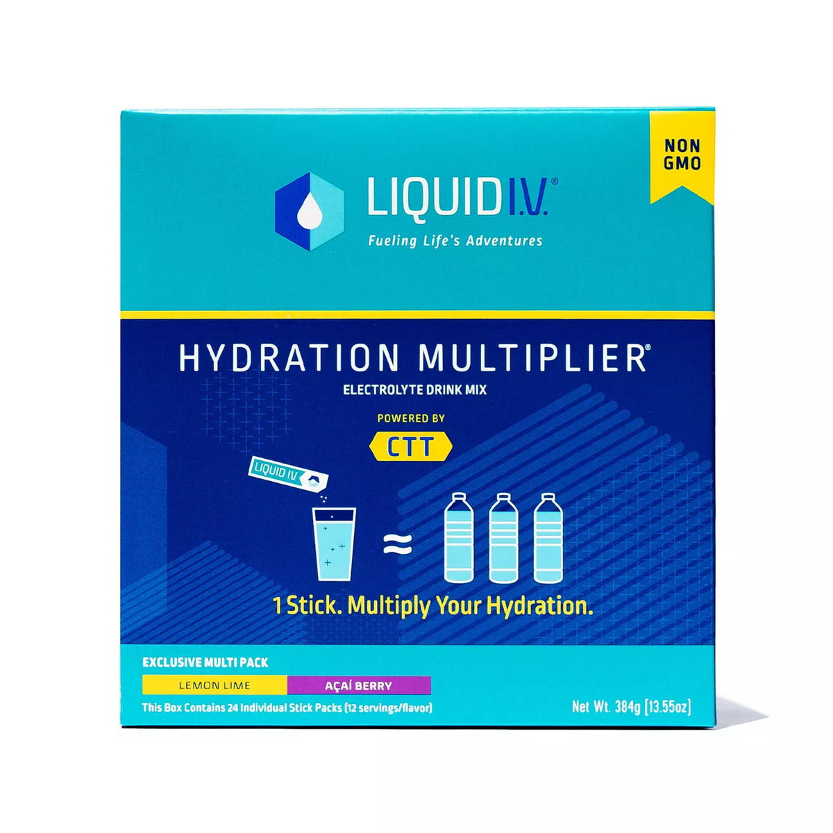Liquid I.V. Hydration Multiplier Electrolyte Powder Packets, Lemon Lime & Acai Berry, 24 ea