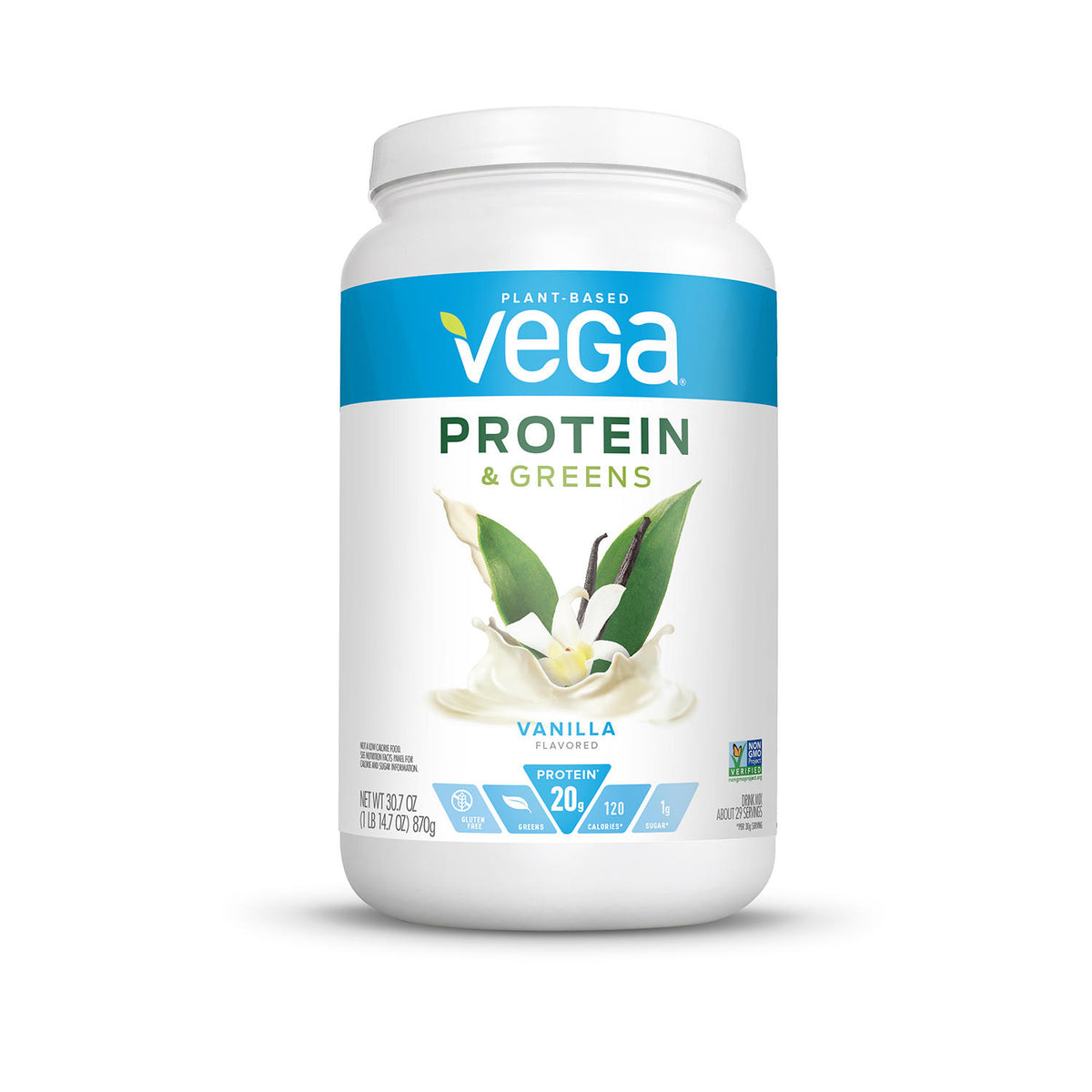 Vega Protein & Greens Vanilla Plant Based Protein Powder, 30.7 oz