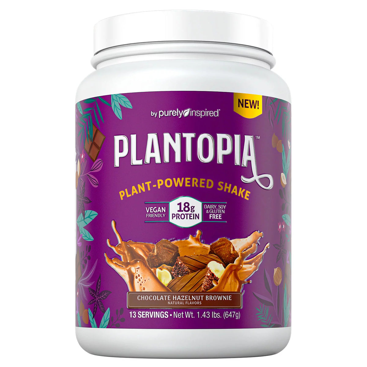 Purely Inspired Plantopia Plant Based Protein Powder, Chocolate Hazelnut, 2 ea