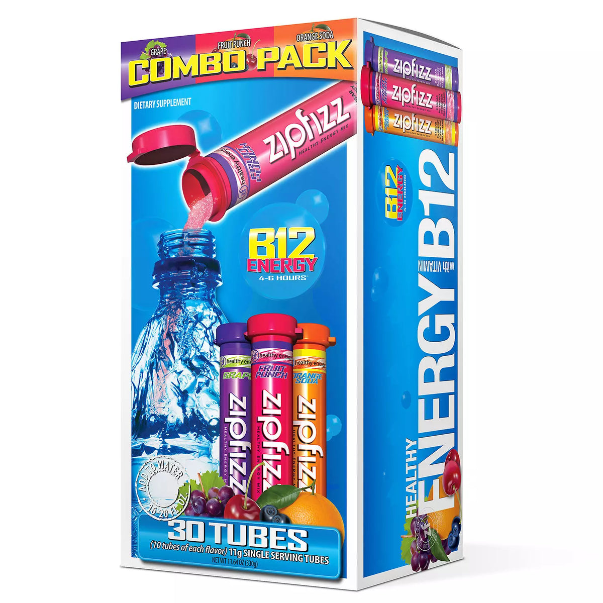 Zipfizz Drink Mix Combo Pack, 30 ea