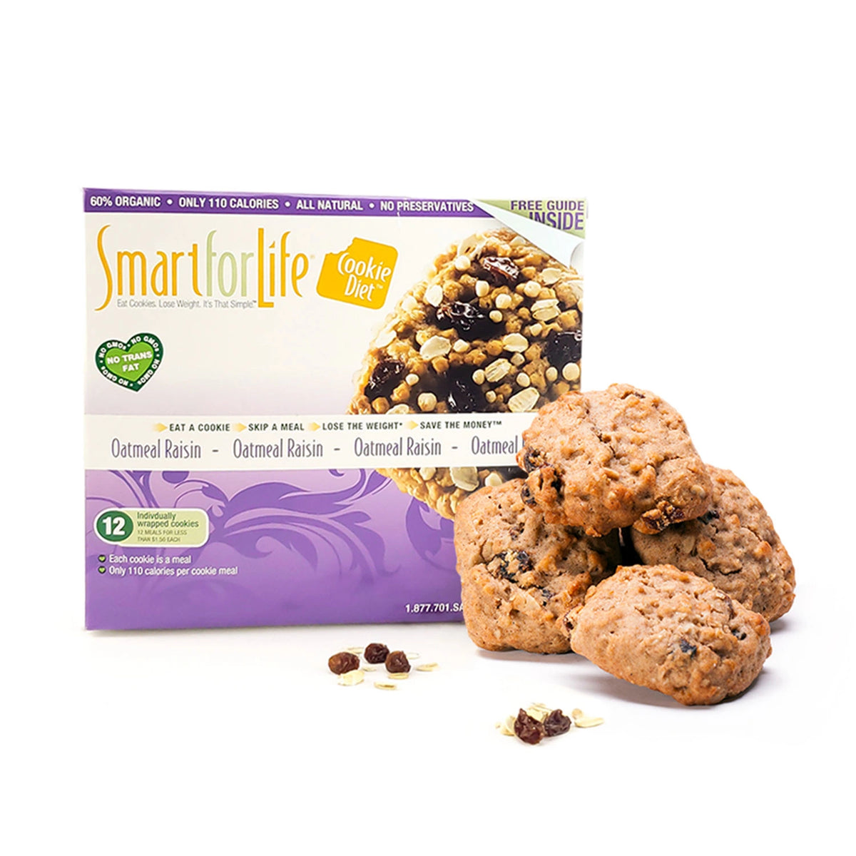 Smart for Life Cookie Diet Meal Replacements, Oatmeal Raisin, 12 ea