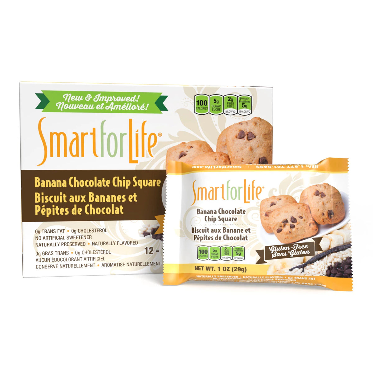 Smart for Life Meal Replacement Granola Squares, Banana Chocolate Chip, 12 ea