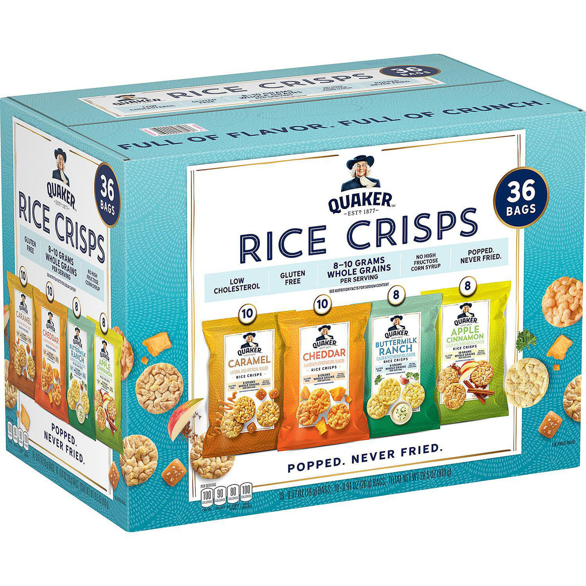 Quaker Rice Crisps Variety Pack, 36 ea