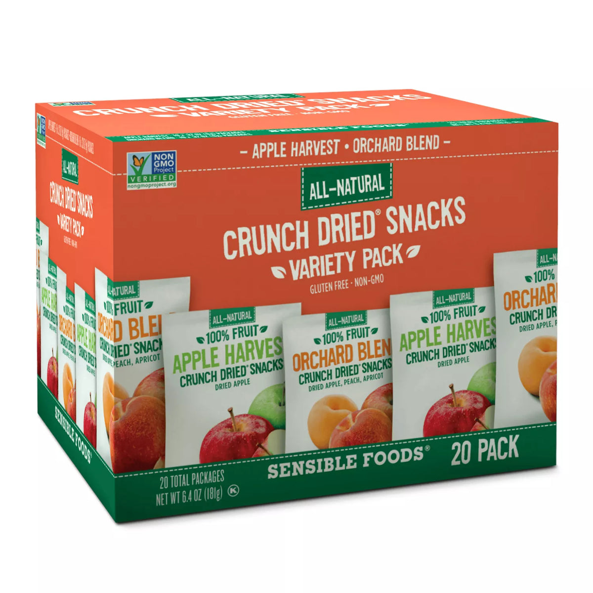 Sensible Foods Crunch Dried Snacks, Variety Pack, 20 ea