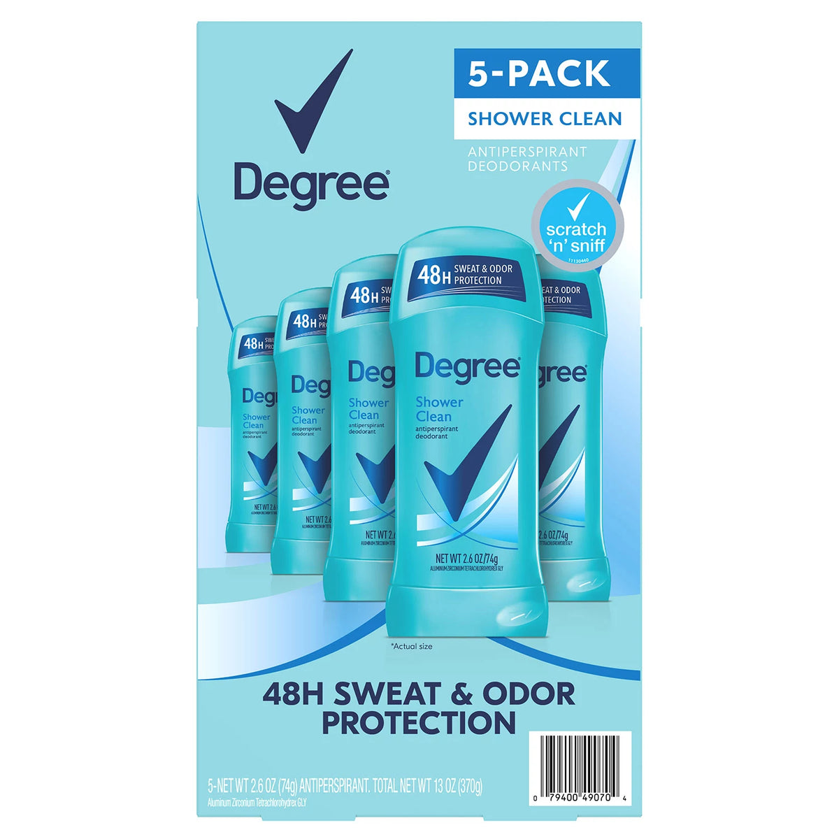 Degree Shower Clean Deodorant, 5 ea