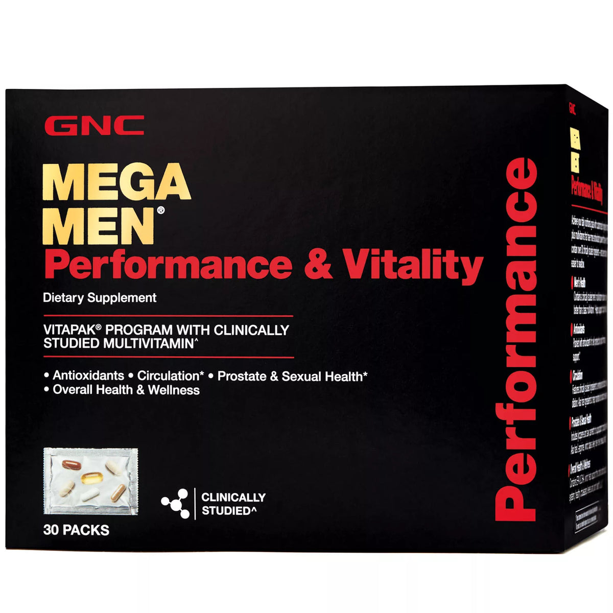 GNC Mega Men Performance & Vitality Vitapak, 30 ea