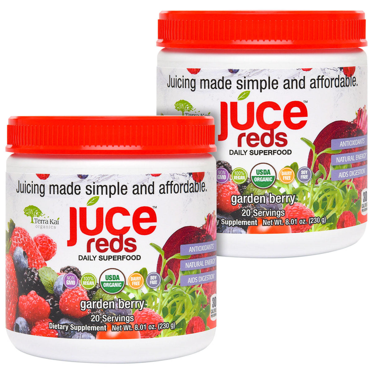 JUCE Reds Daily Superfood Blend, Garden Berry, 2 ea
