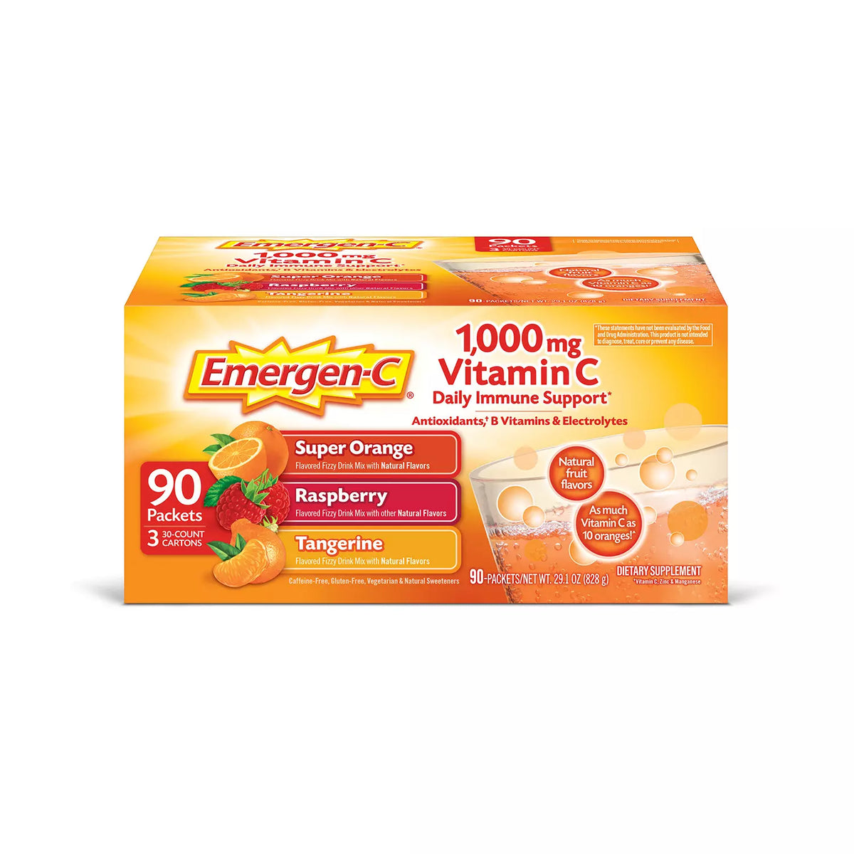 Emergen-C Variety Pack Dietary Supplement With Vitamin C, 90 ea