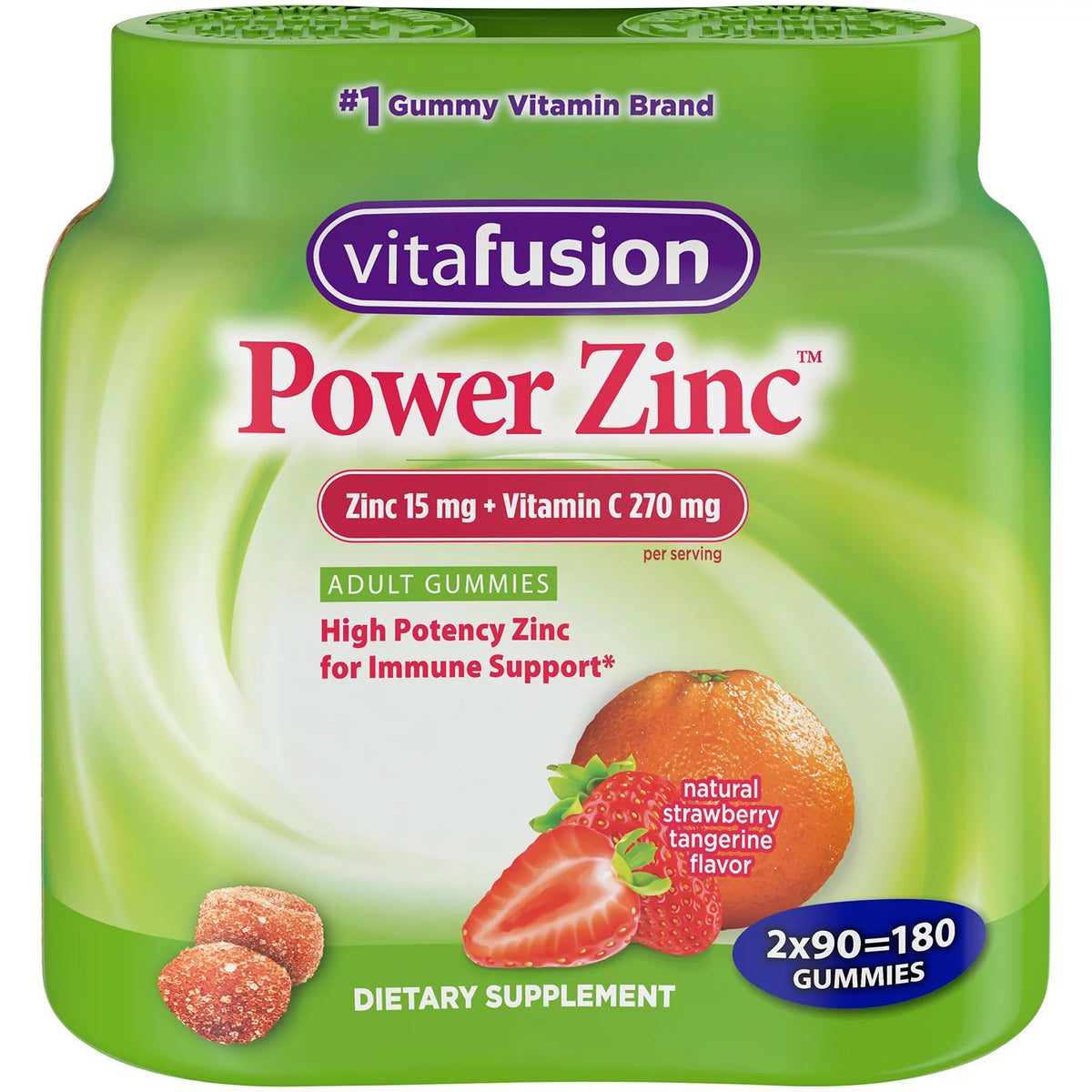 Vitafusion Power Zinc Gummy Vitamin Pack, 180 ea