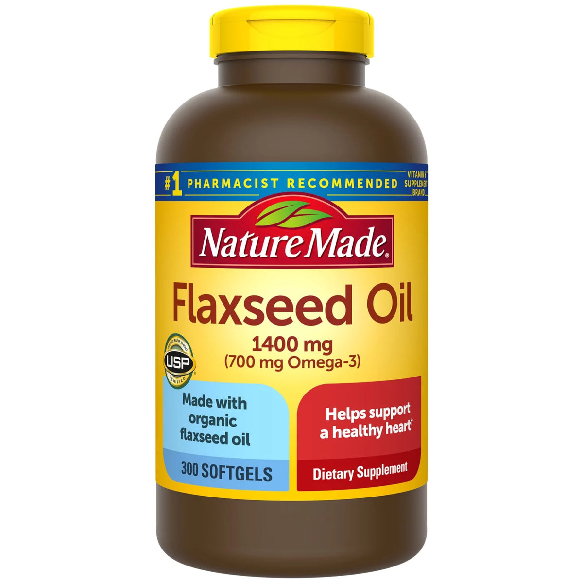 Nature Made Flaxseed Oil Softgels For Heart Health, 300 ea