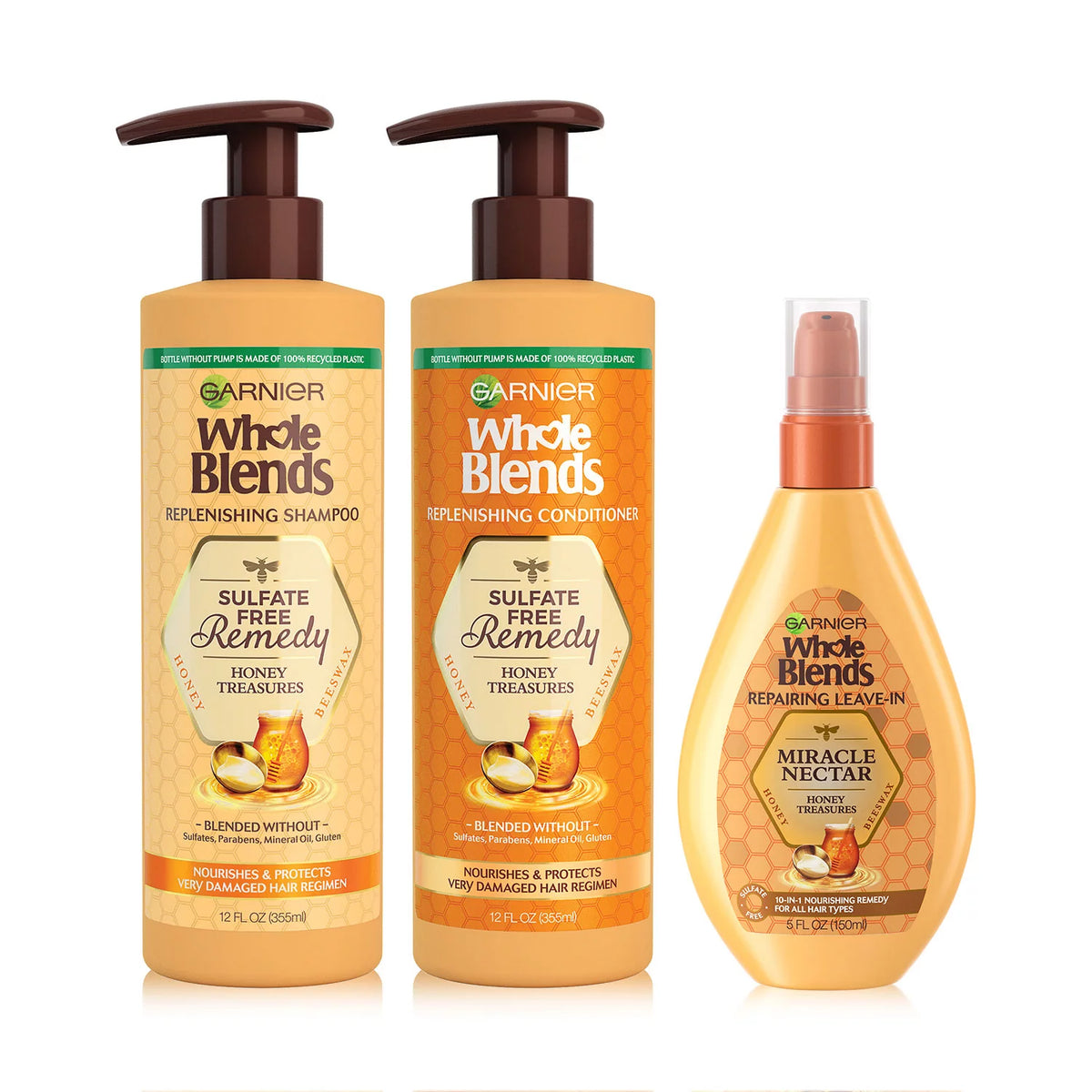Garnier Whole Blends Honey Treasures Set with Miracle Nectar Treatment, 1 ea