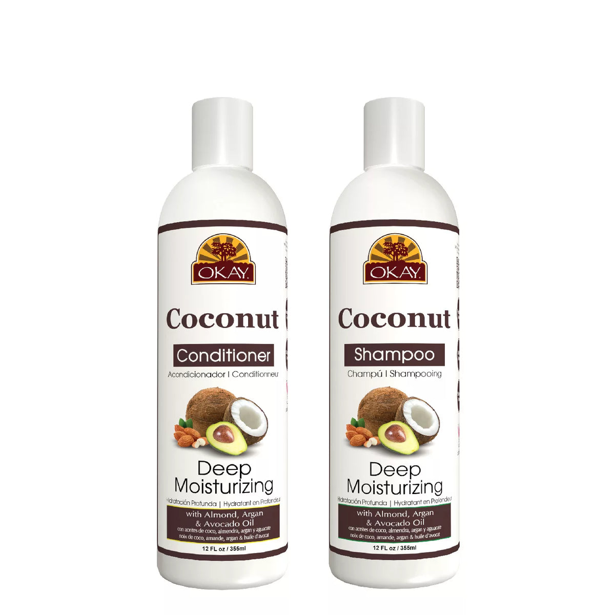 OKAY Coconut Oil Deep Moisturizing Shampoo and Conditioner Set, 2 ea