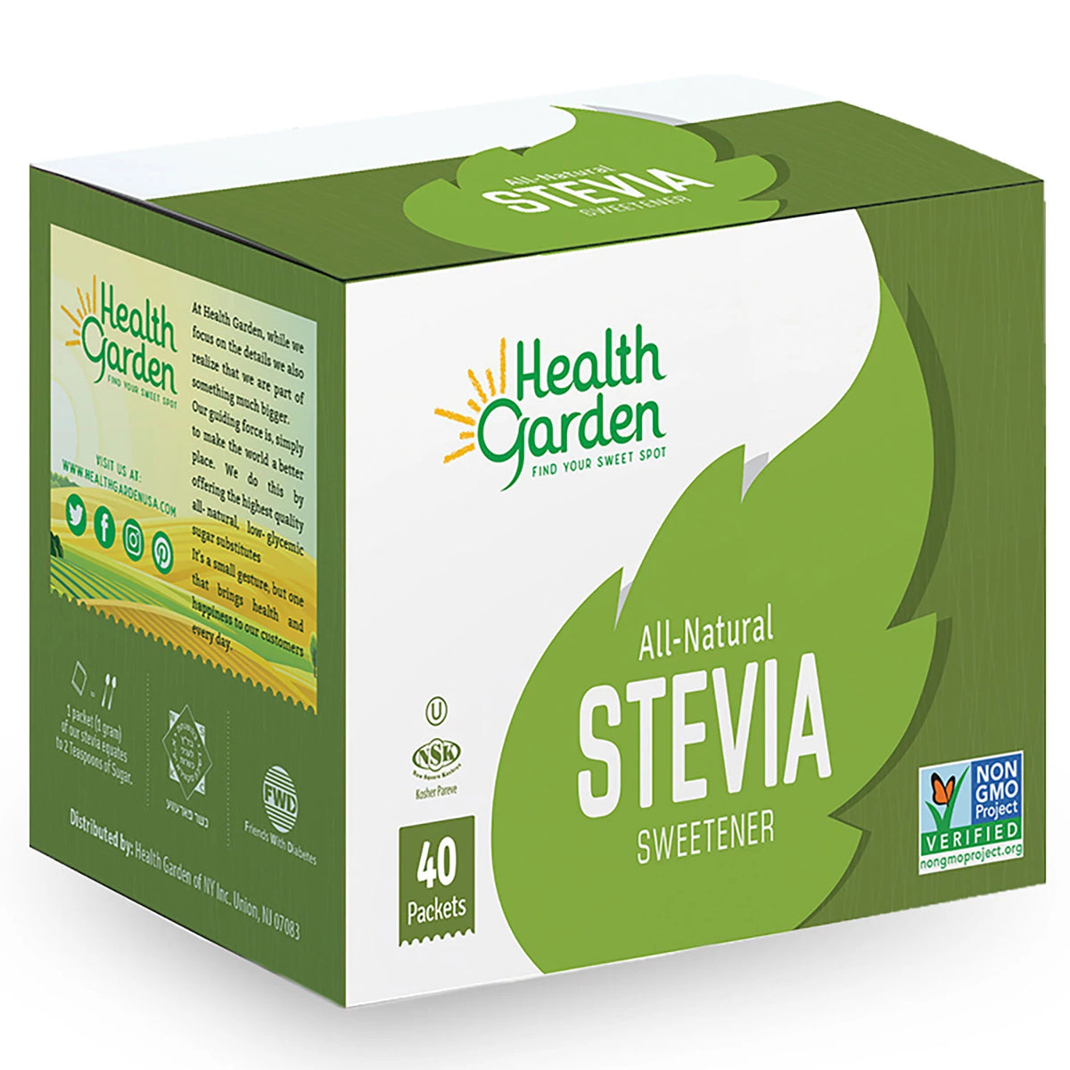 Health Garden Stevia Sweetener Pack, 40 ea