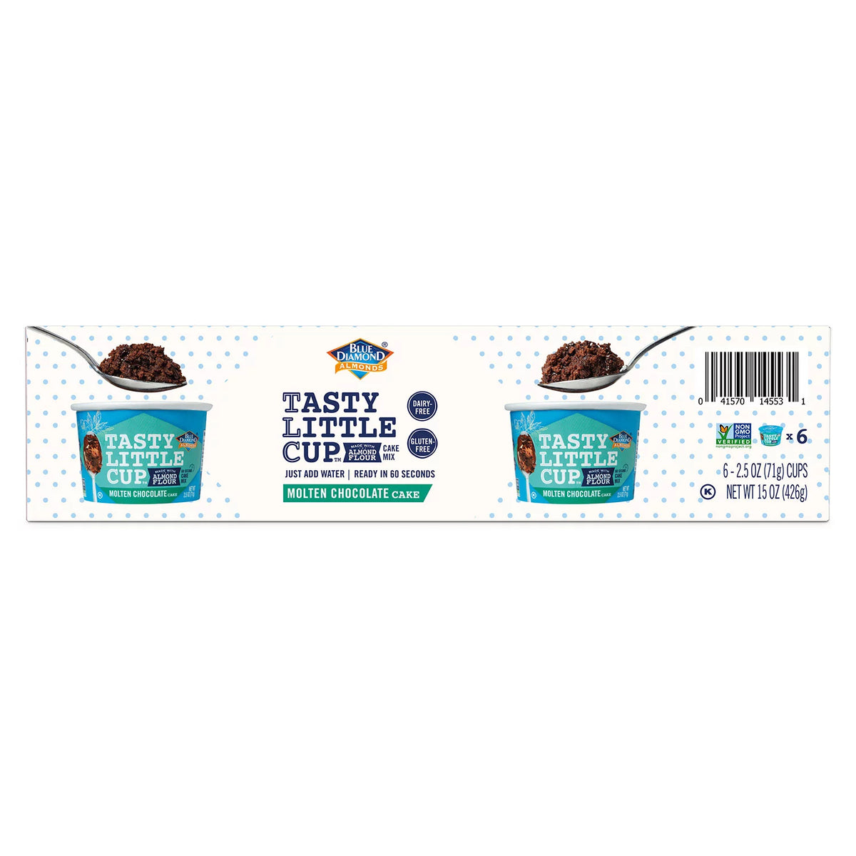 Blue Diamond Tasty Little Cup Pack, Molten Chocolate Cake, 6 ea