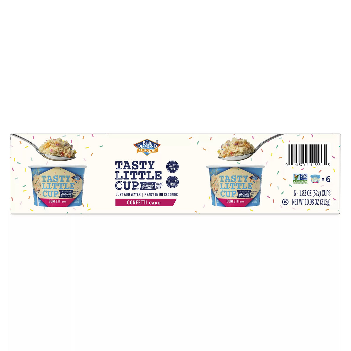 Blue Diamond Tasty Little Cake Cups, Confetti Cake, 6 ea