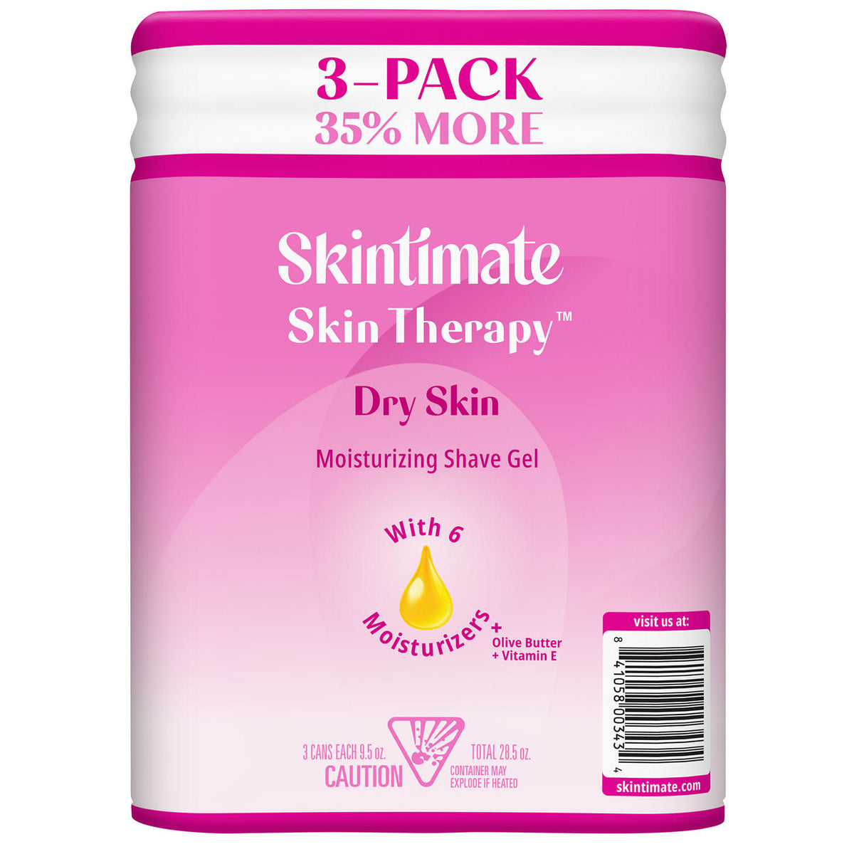 Skintimate Dry Skin Shave Gel Pack, 3 ea