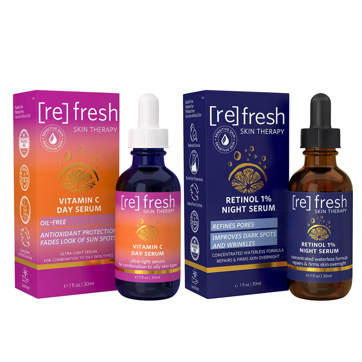 Refresh Skin Vitamin C Day and Retinol Night Serum Duo Pack, 2 ea