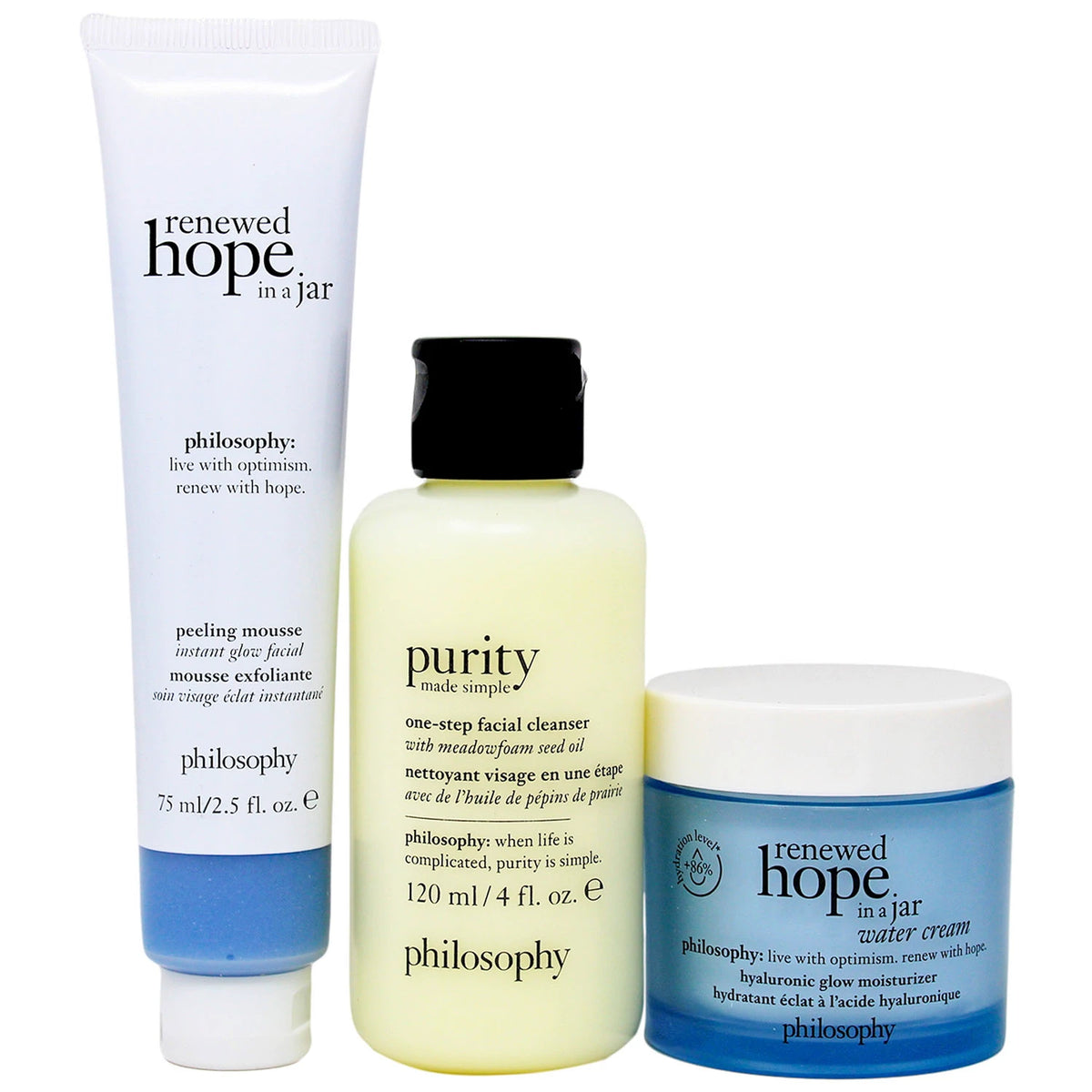 Philosophy Smooth, Glowing & Hopeful Set, 3 ea