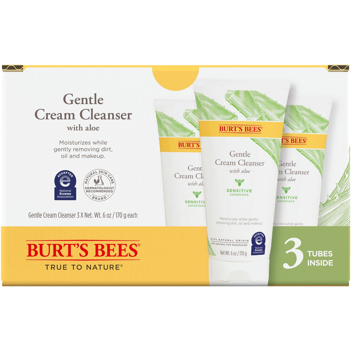 Burt's Bees Sensitive Facial Cleanser, 3 ea