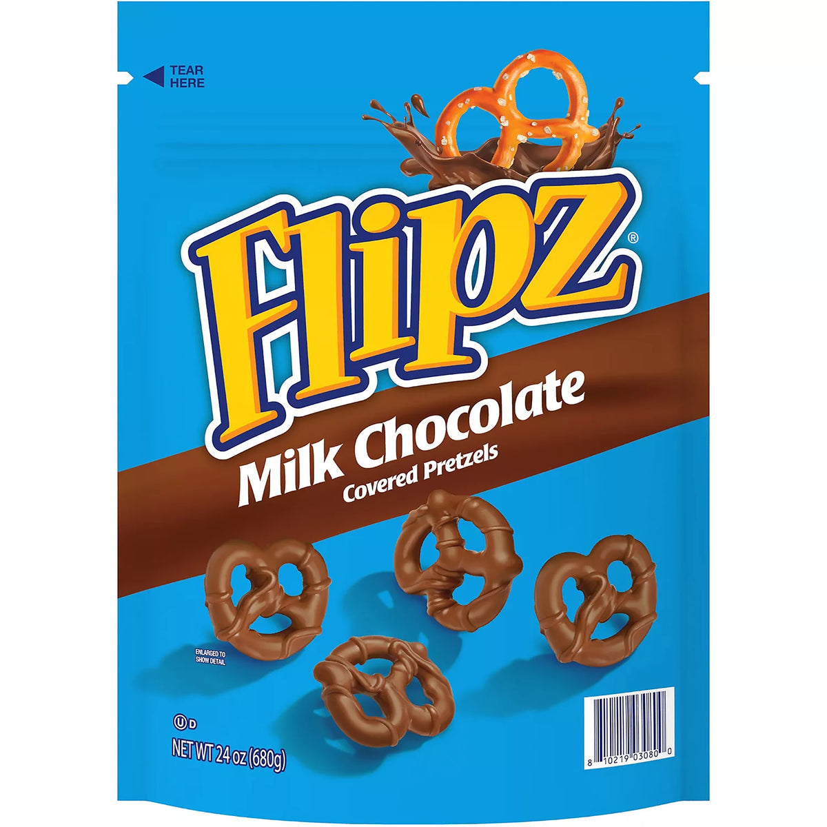 Flipz Milk Chocolate Covered Pretzels, 24 oz