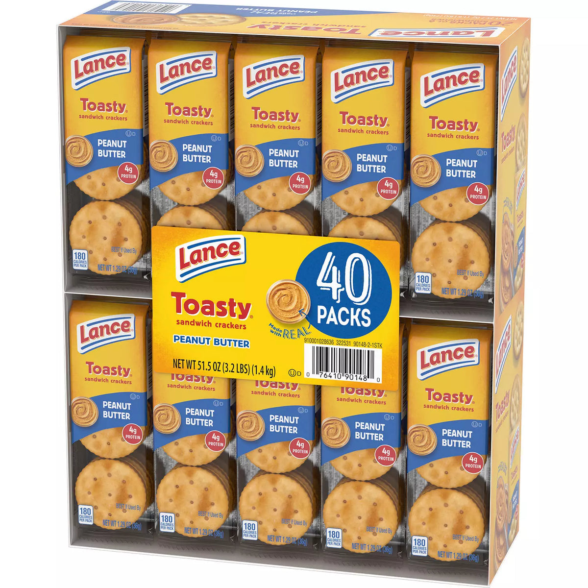 Lance Toast Sandwich Crackers Pack, 40 ea