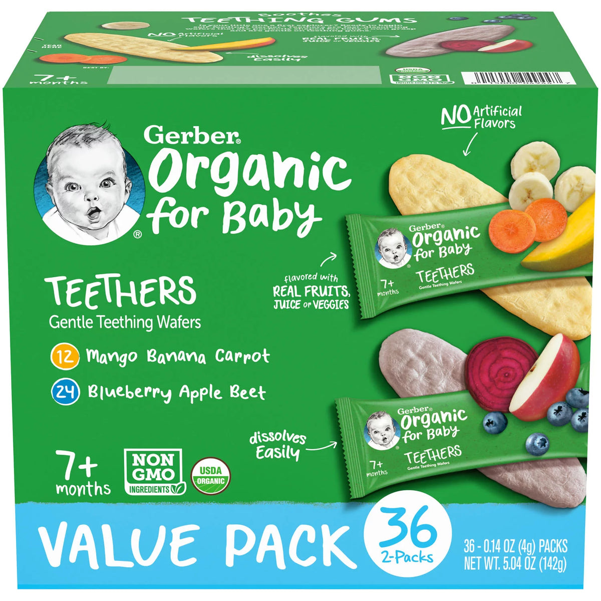 Gerber Organic Teethers, Variety Pack, 36 ea