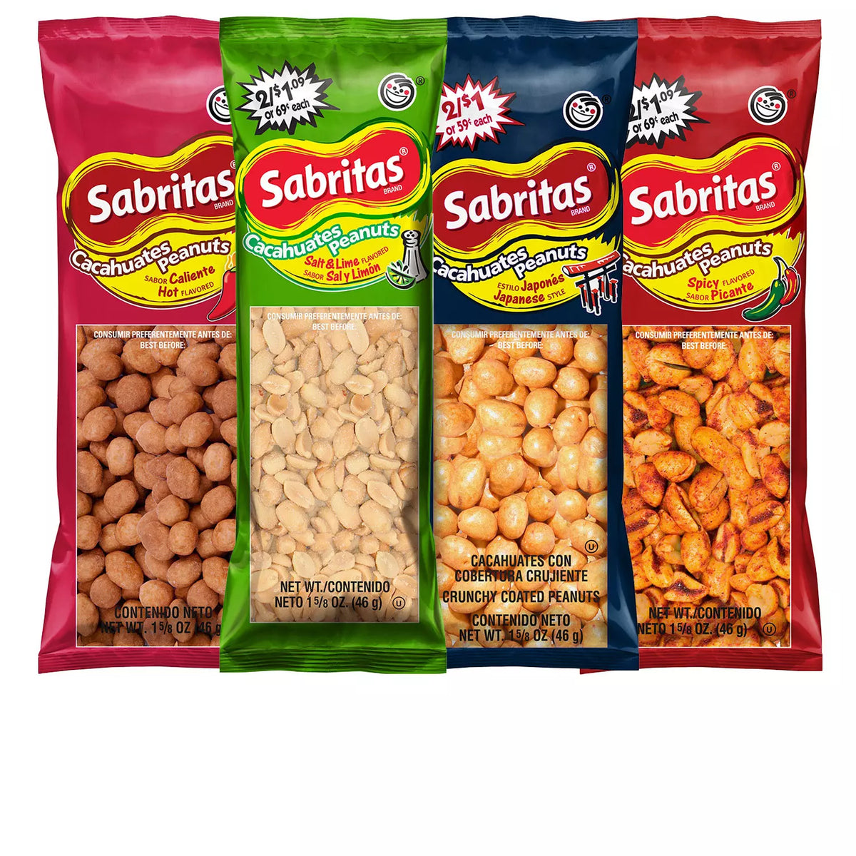 Sabritas Peanuts Variety Pack, 30 ea