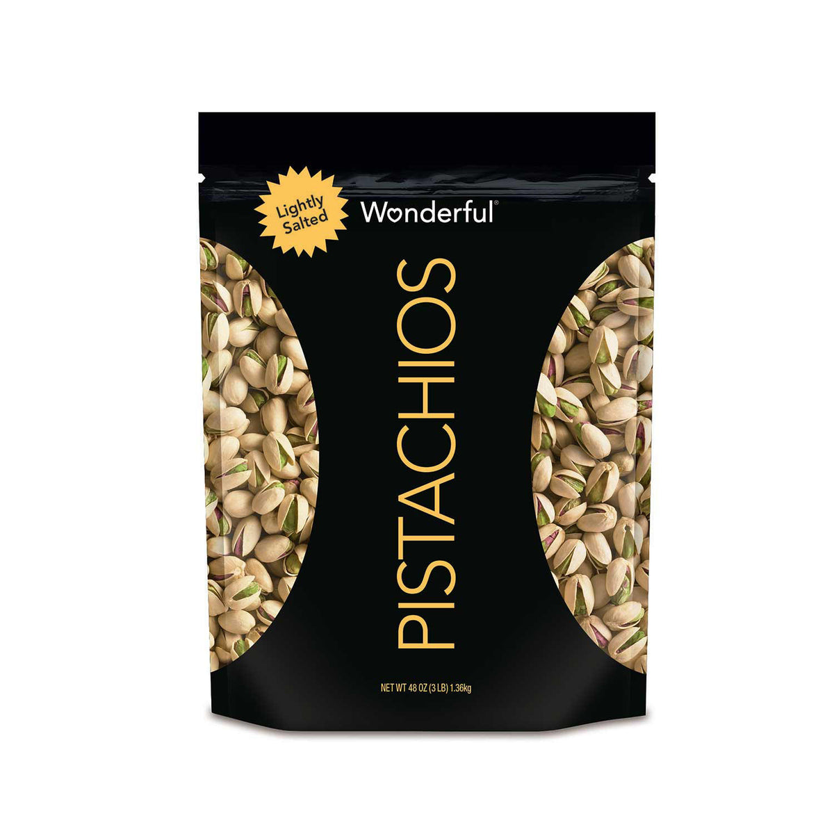 Wonderful Pistachios, Roasted Lightly Salted, 48 oz