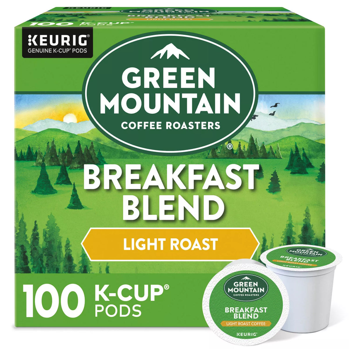 Green Mountain Coffee Breakfast Blend K-Cup Pods, 100 ea