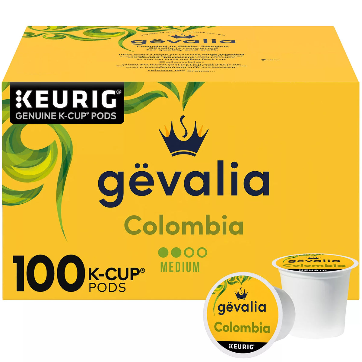 Gevalia Colombia Medium Roast K-Cup Coffee Pods, 100 ea