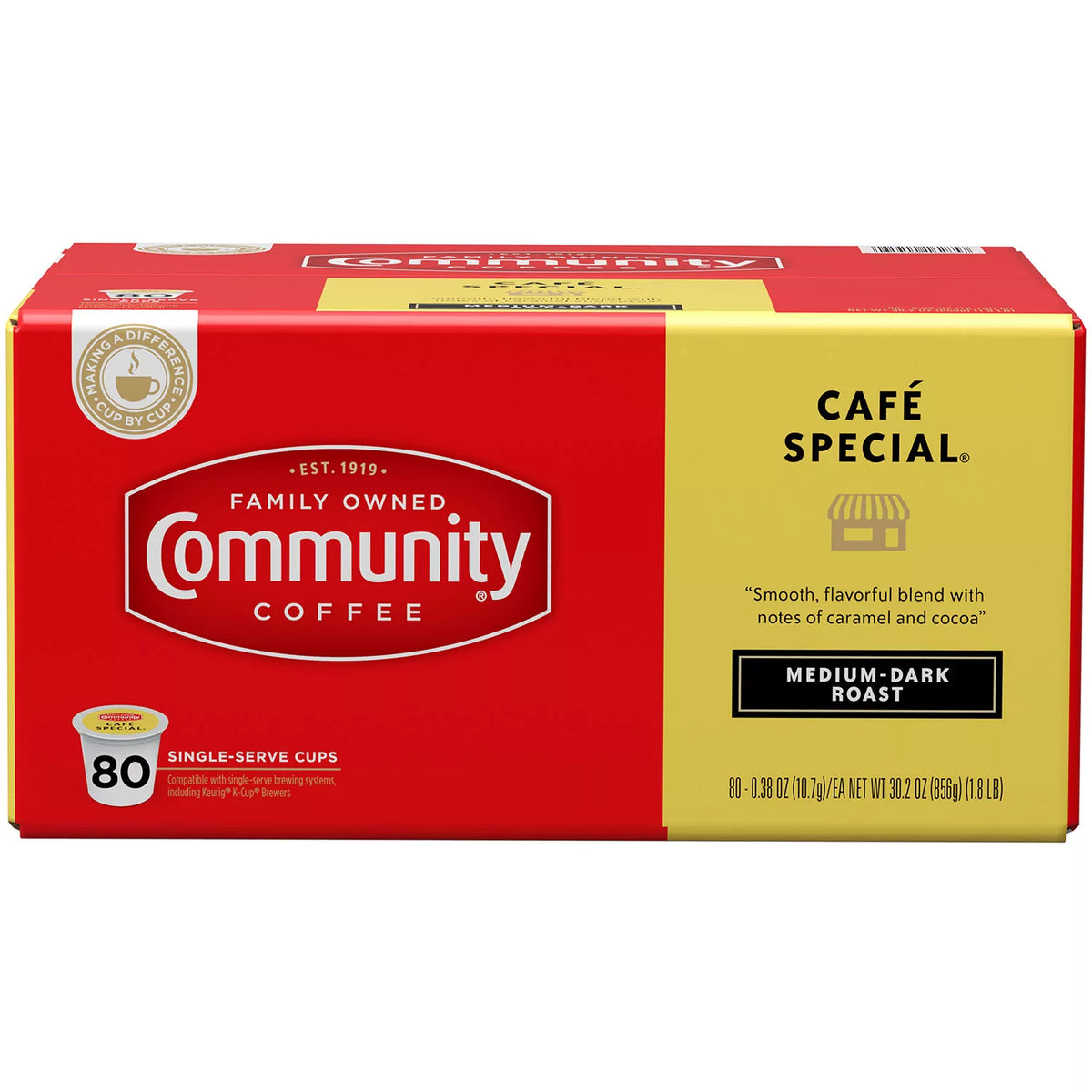 Community Coffee Single Serve Cups, Cafe Special, 80 ea