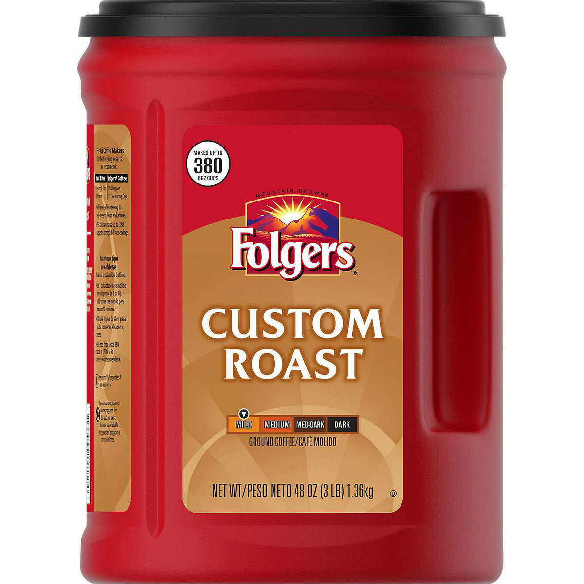 Folgers Custom Roast Ground Coffee, 48 oz