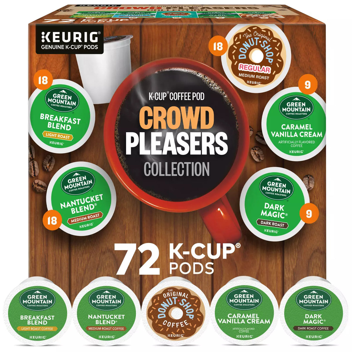 Keurig K-Cup Pod Collection Variety Pack, Crowd Pleasers, 72 ea