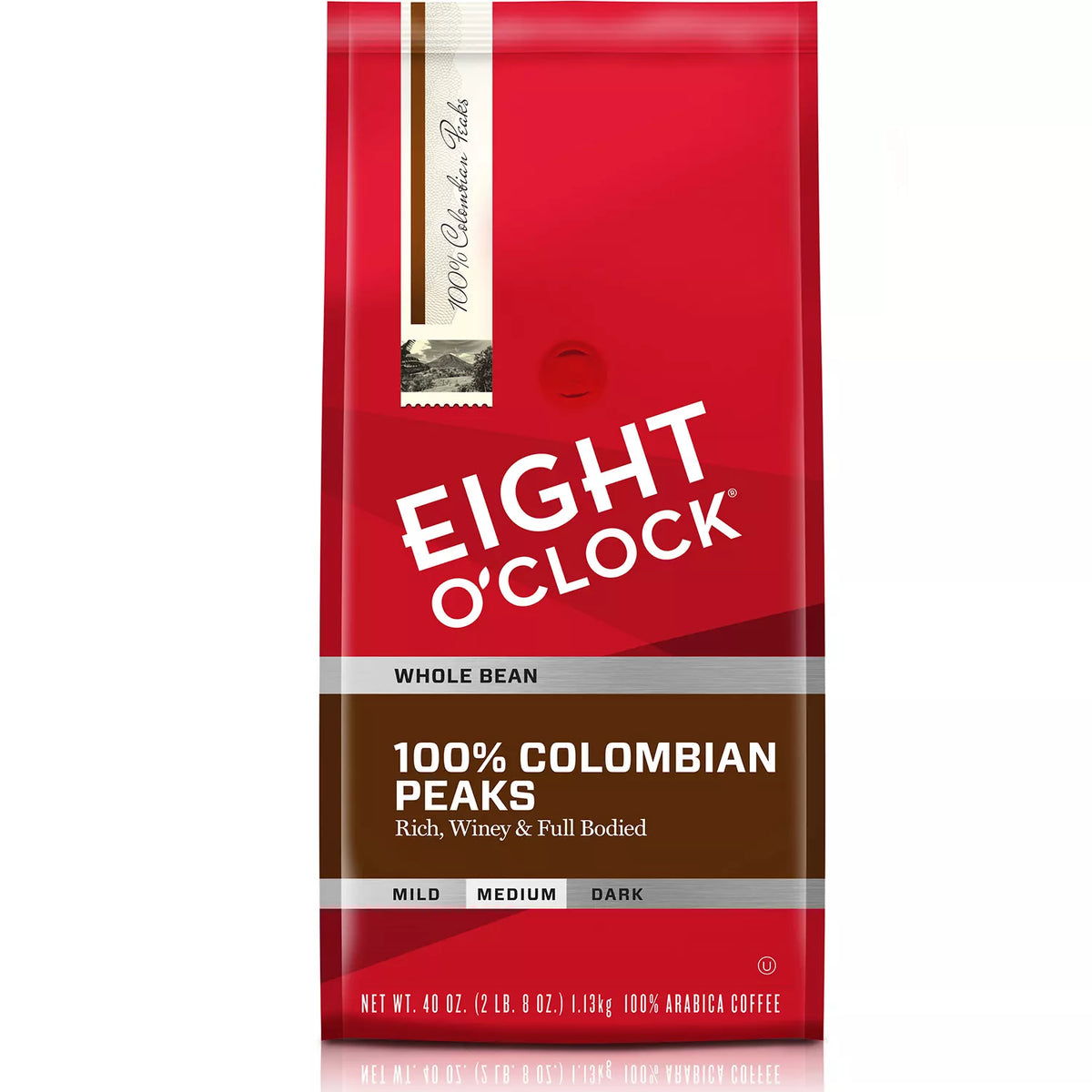 Eight O'Clock Whole Bean Colombian Coffee, Medium Roast, 40 oz
