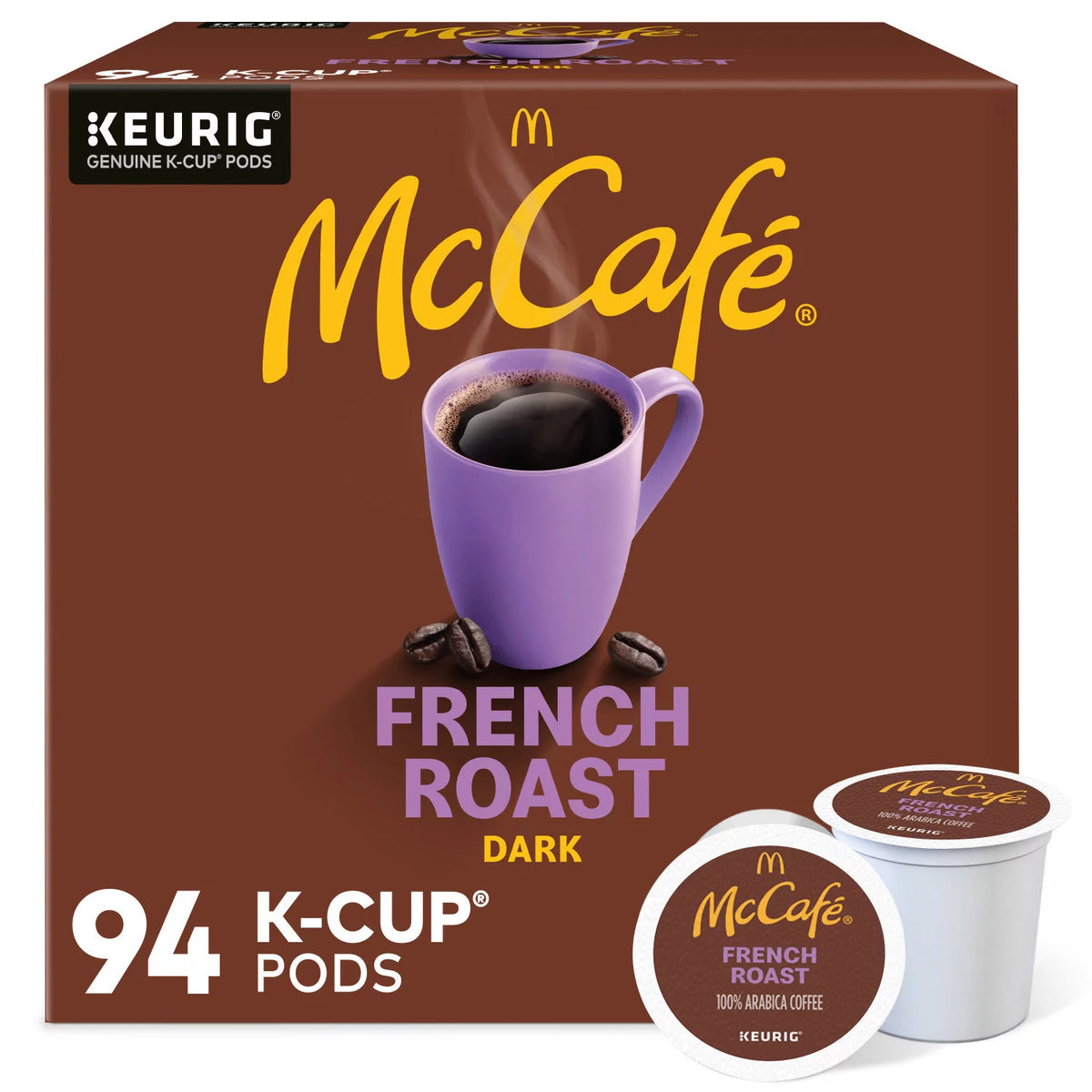 McCafe Coffee Single Serve K-Cup Pods, Dark French Roast, 94 ea