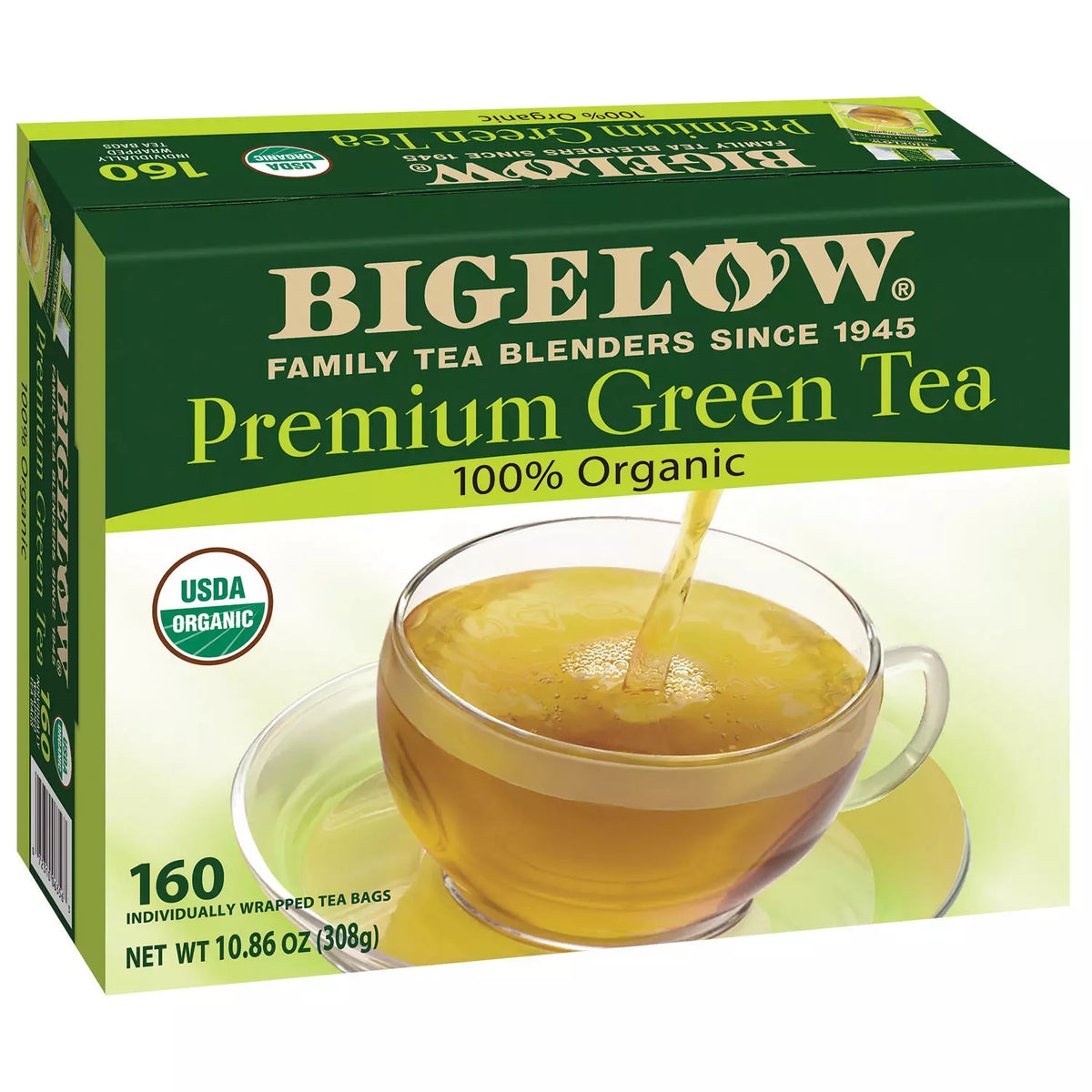 Bigelow Premium Organic Green Tea Bags, 160 ea