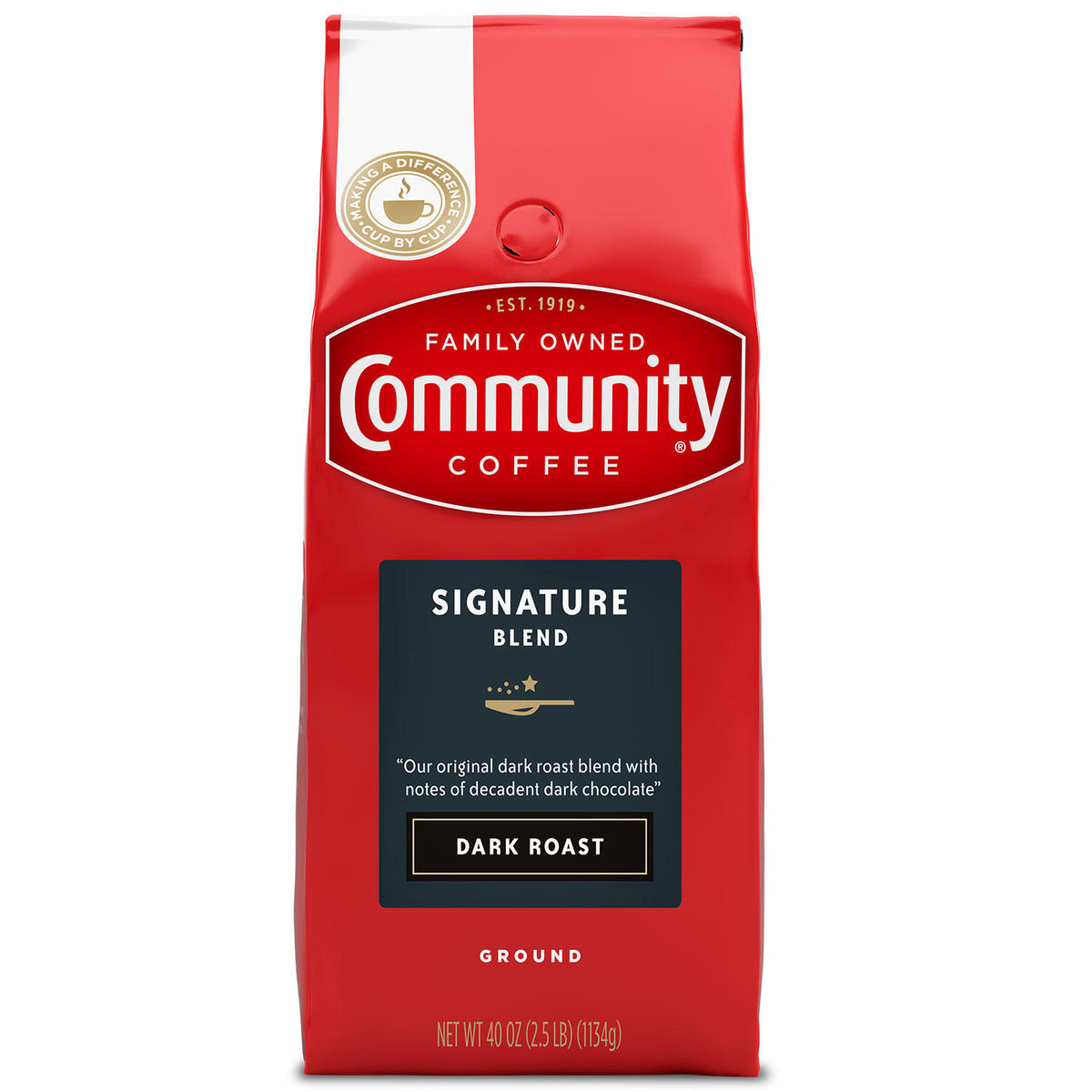 Community Coffee Ground Bag, Dark Roast, 46 oz