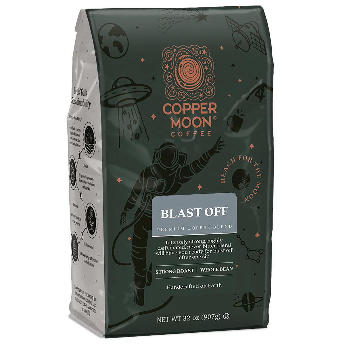 Copper Moon Coffee Whole Bean, Blast Off, 32 oz