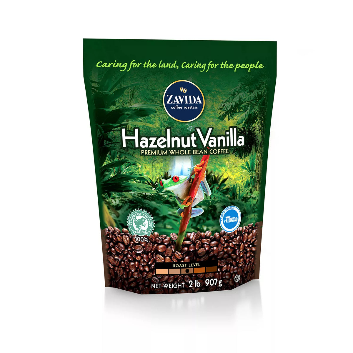 Zavida Coffee Whole Bean Coffee Bag, Hazelnut Vanilla, 1 ea