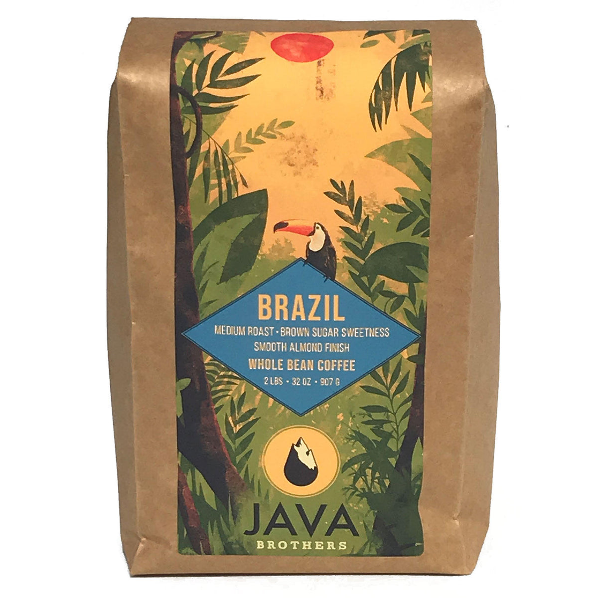Java Brothers Brazil Whole Bean Coffee Bag, Medium Roast, 1 ea