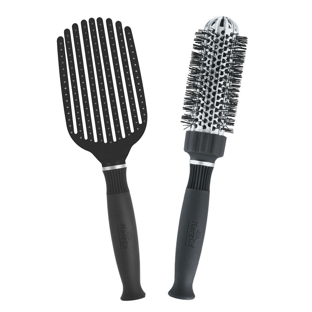 KareCo Tangle Buster Detangler & Small Round Ceramic Thermal Hair Brush Set, 1 ea